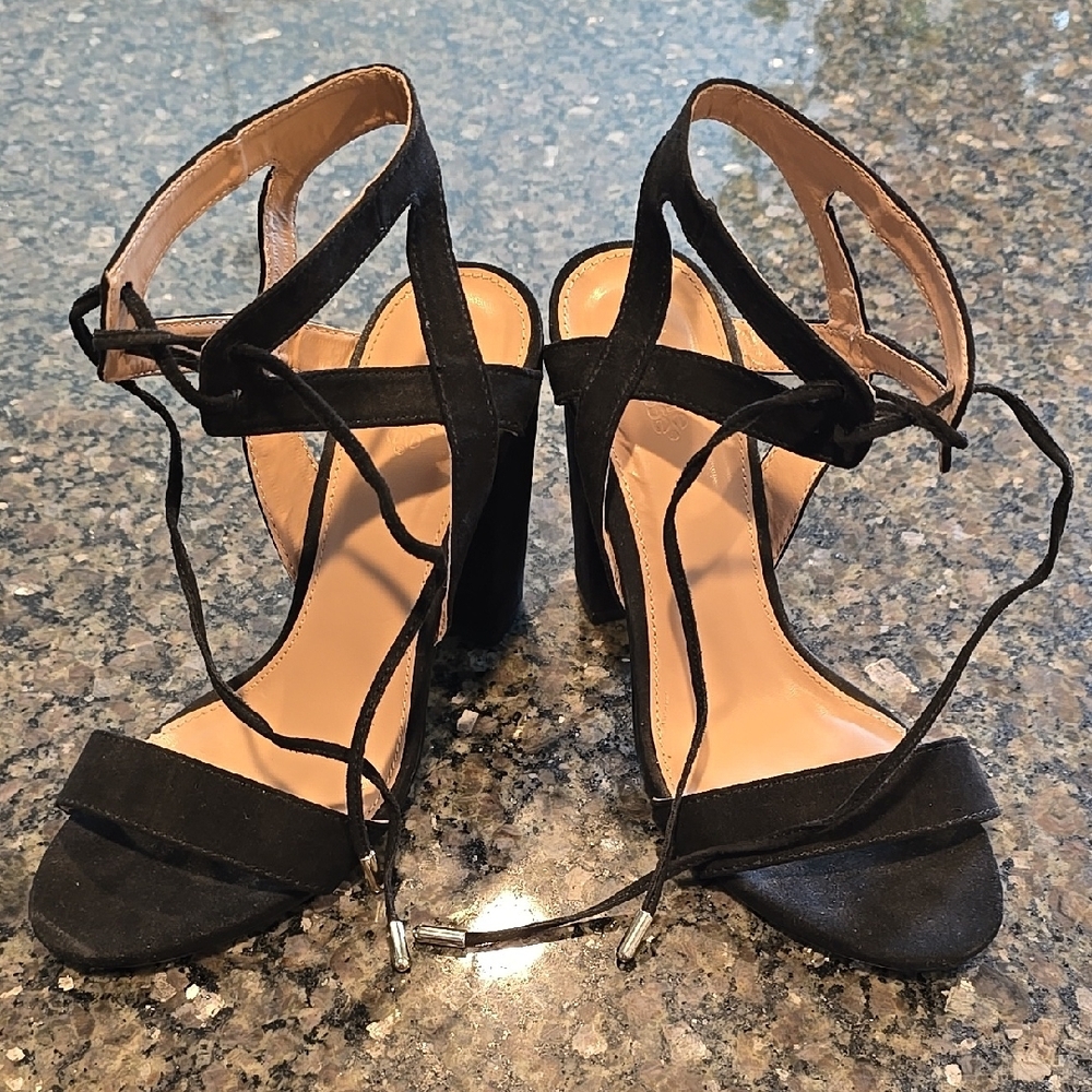 Elegant Black Strappy Heels